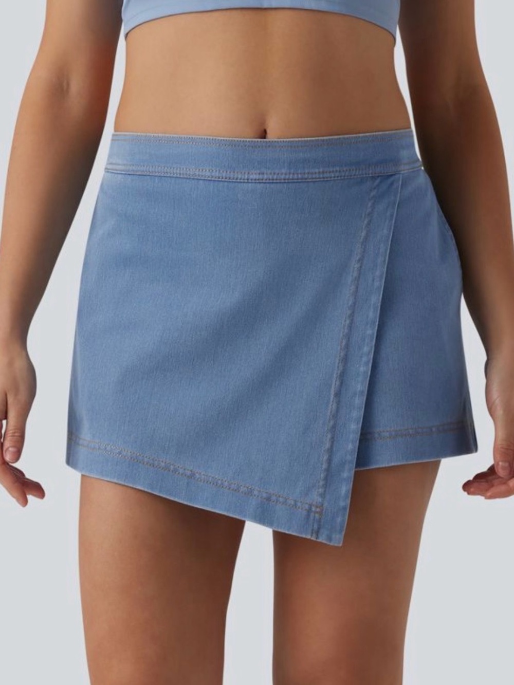 NWT Halara Flex™ Mid Rise Micro Mini Denim Casual Skort with Pockets - Sz Med